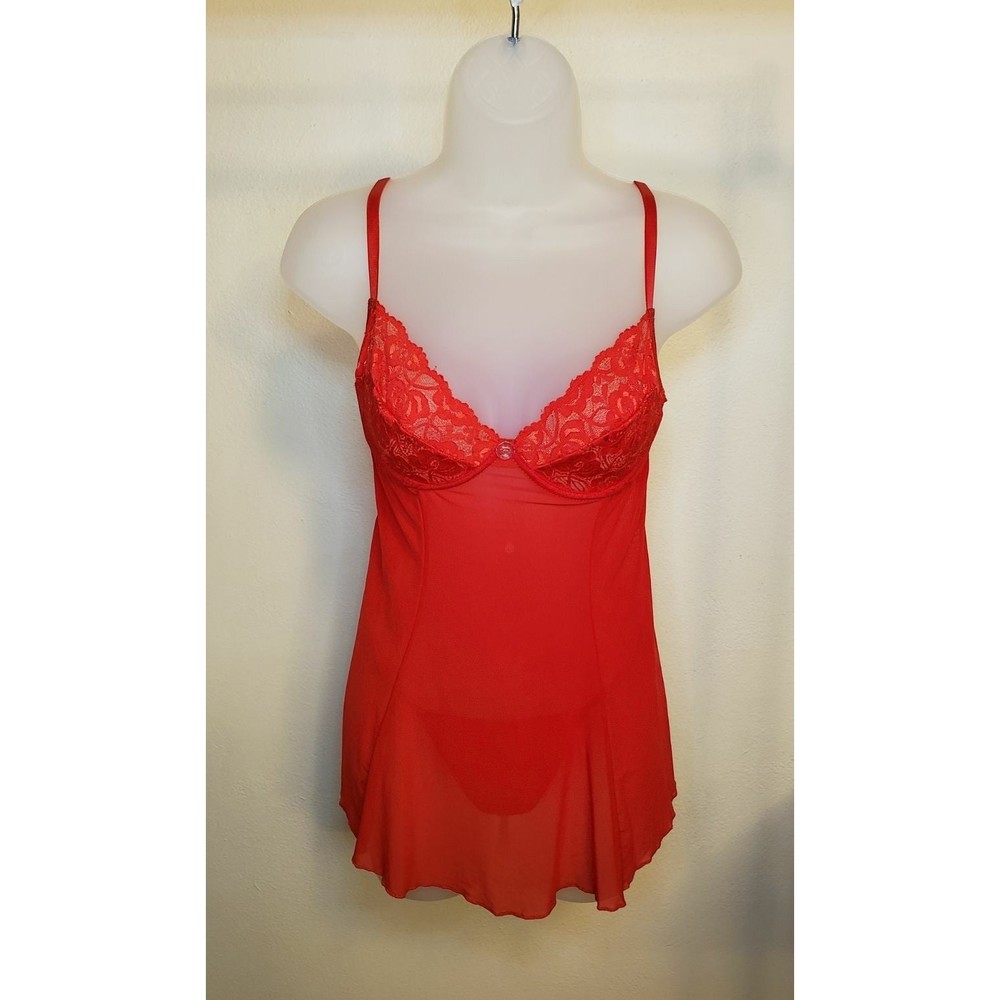 Red Escante Baby Doll Chemise Lingerie Medium